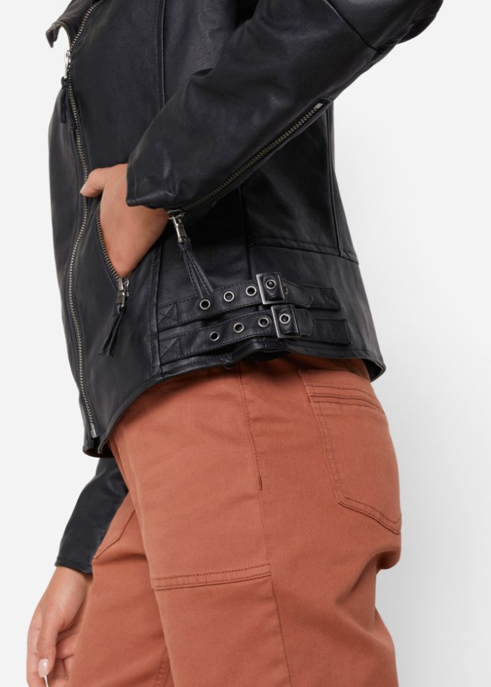 Lederimitat-Jacke
