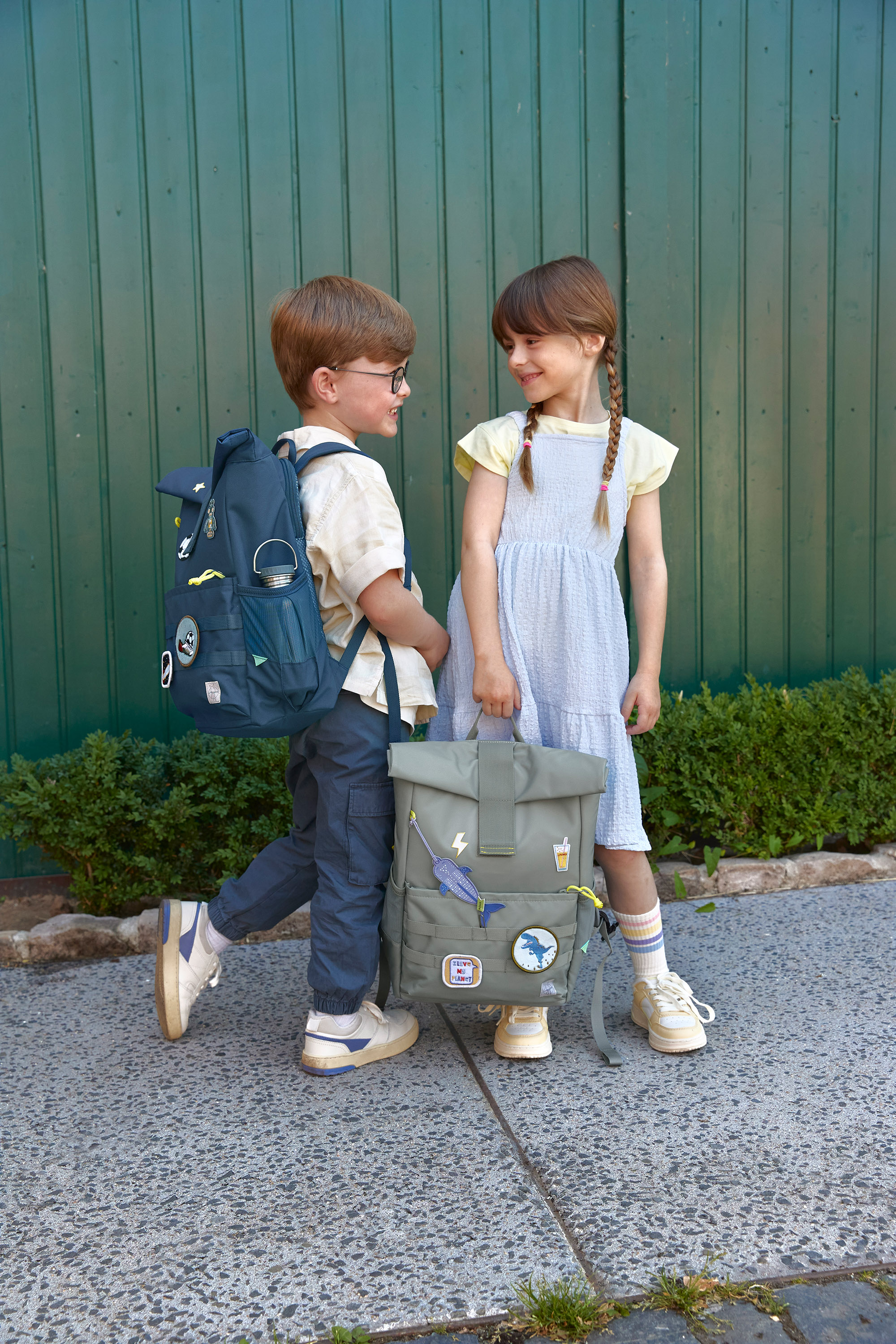 Kinderrucksack Rolltop, Grün