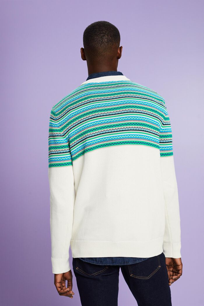Jacquardpullover aus Baumwolle mit Rundhalsausschnitt
