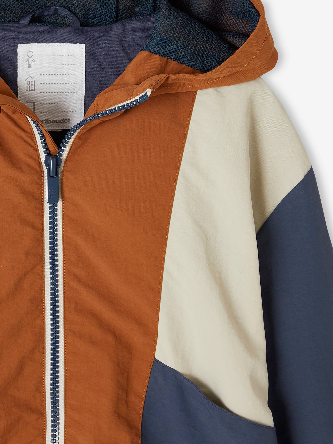 Vertbaudet Jungen Anorak, Colorblock-Style - blau
