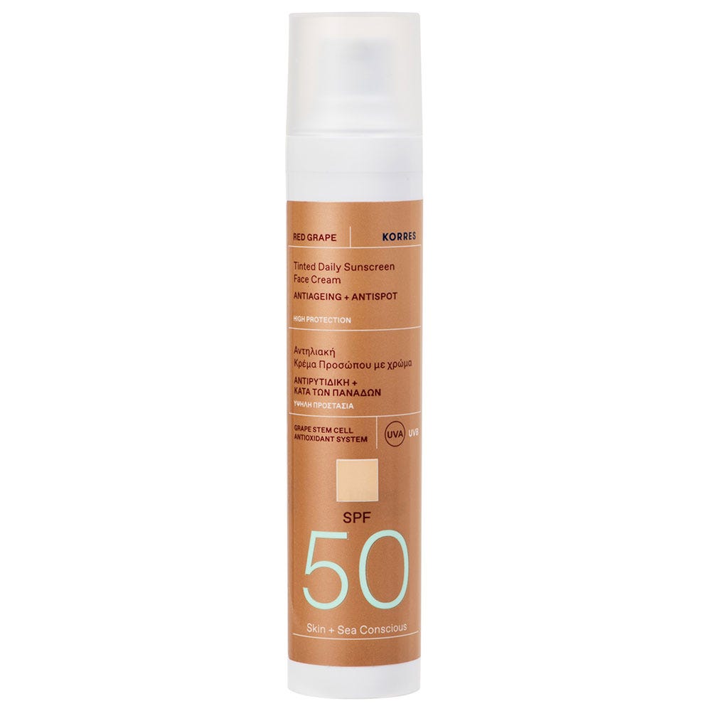 Korres RED GRAPE Getönte Sonnencreme fürs Gesicht SPF50 Anti-Aging + Anti-Dark-Spot 50 ml