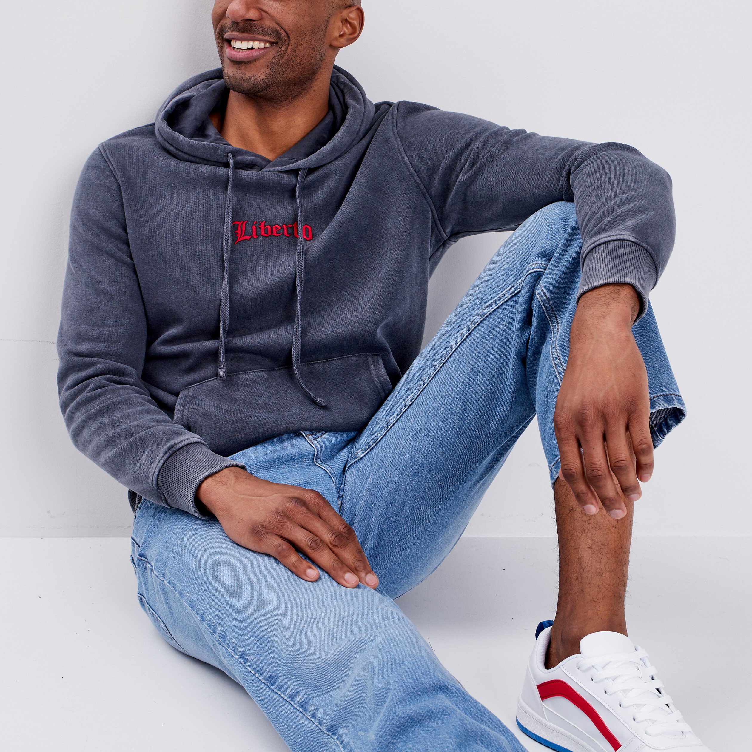 Sweat à capuche hoodie Liberto gris homme | La Halle