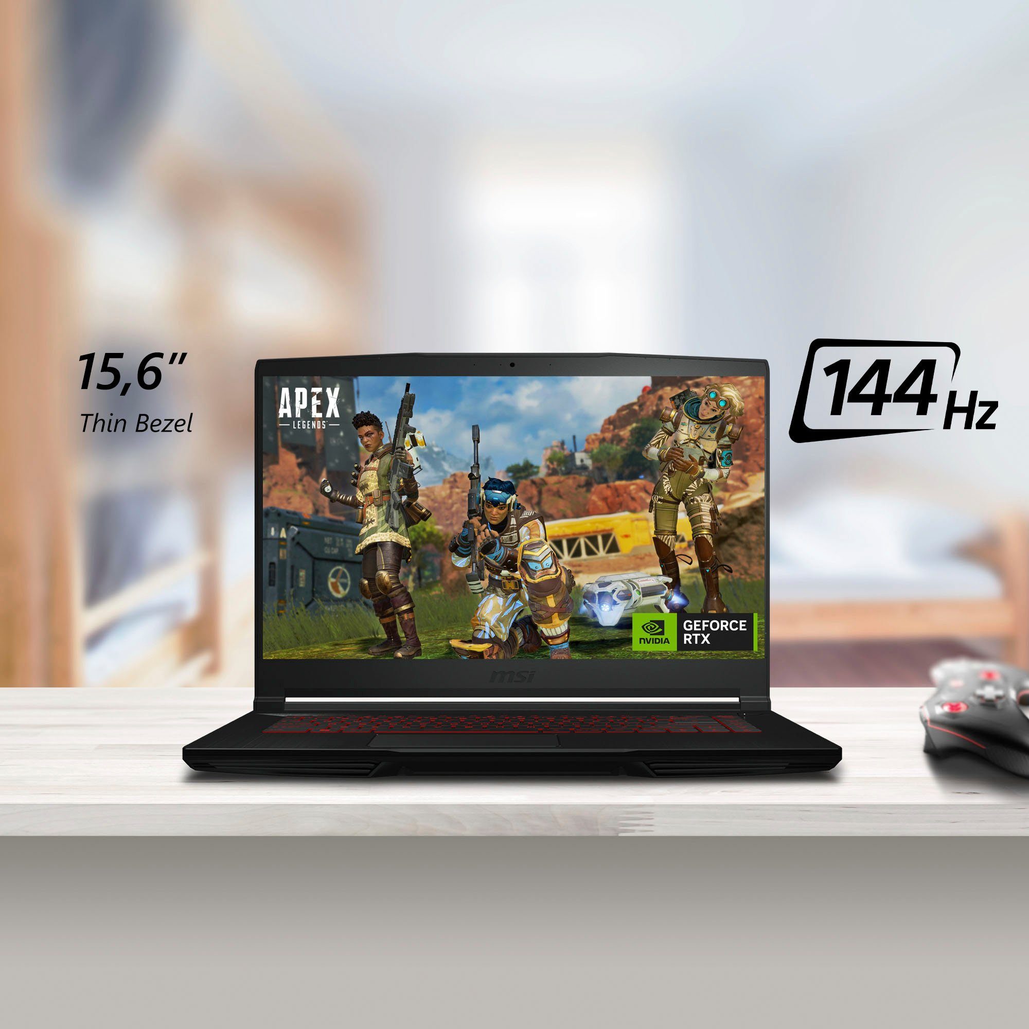 MSI Thin GF63 12UC-822 Gaming-Notebook (39,6 cm/15,6 Zoll, Intel Core i5 12450H, GeForce RTX 3050, 512 GB SSD)
