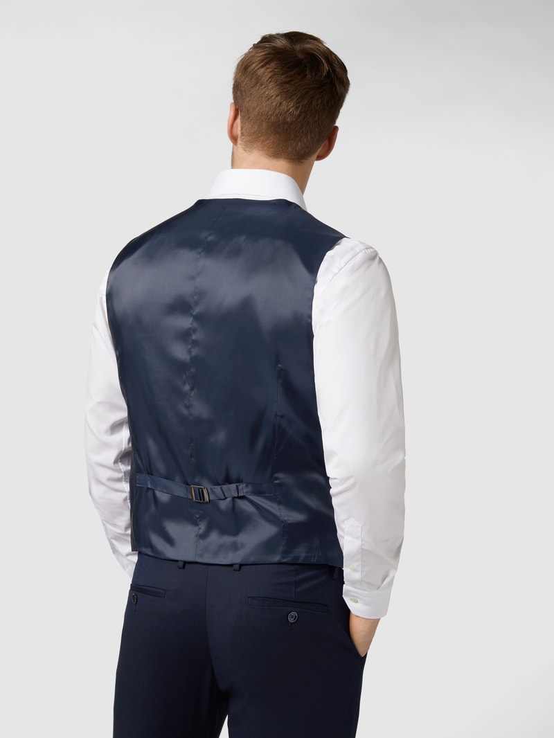 Slim Fit Weste mit Webmuster in marineblau