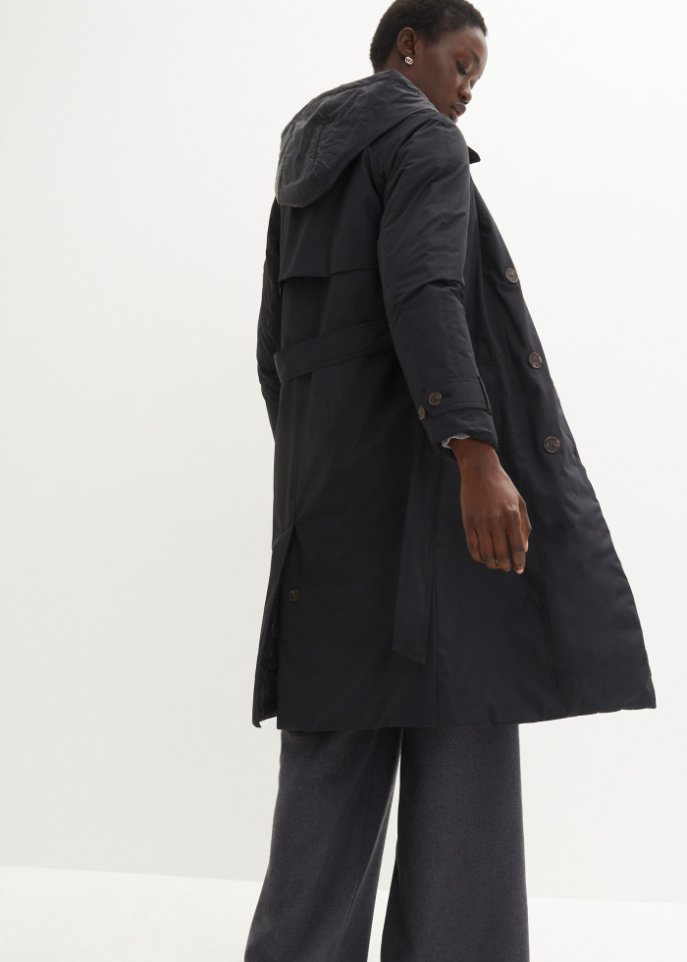 Trenchcoat mit Westeneinsatz und Wattierung