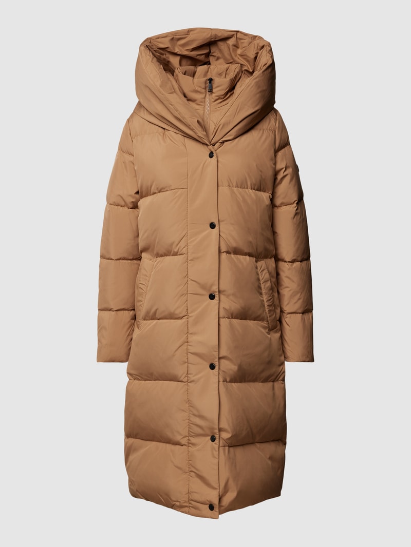 Steppmantel mit Kapuze in camel