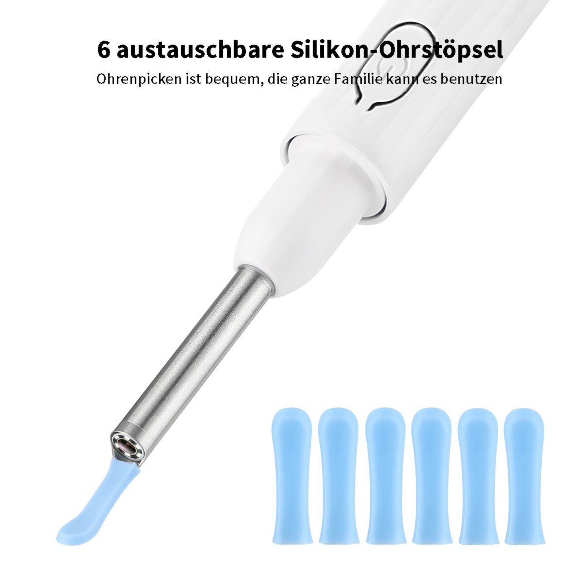 yozhiqu Ohrenreiniger 3,5 mm 4,2 mm kabelloses visuelles Ohrenschmalzentferner-Endoskop, 1-tlg., WiFi-Konnektivität, HD 1080p, austauschbare Silikon-Ohrstöpsel