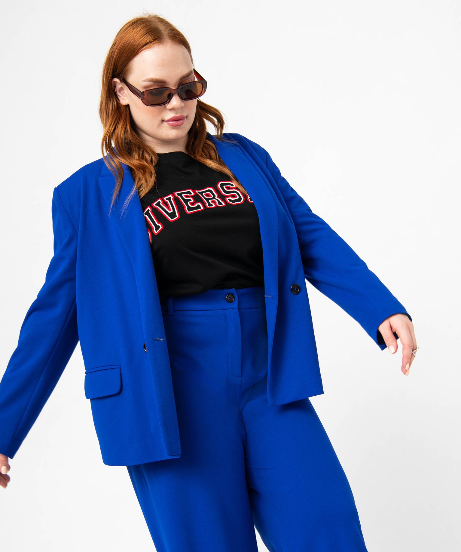 Veste de costume femme grande taille bleu | GEMO