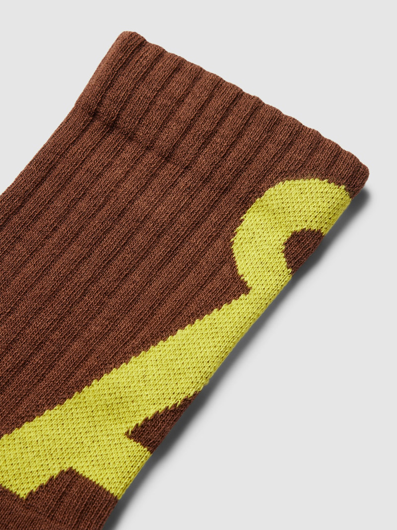 Socken mit Label-Stitching Modell 'SAAMUS' in hellbraun