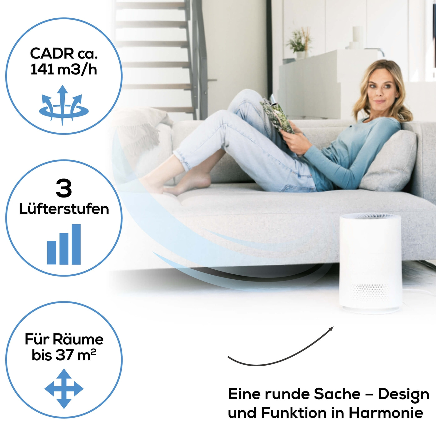 Beurer Luftreiniger LR 220-Luftreiniger mit dreischichtigem Filtersystem & Turbomodus bis 37 m²