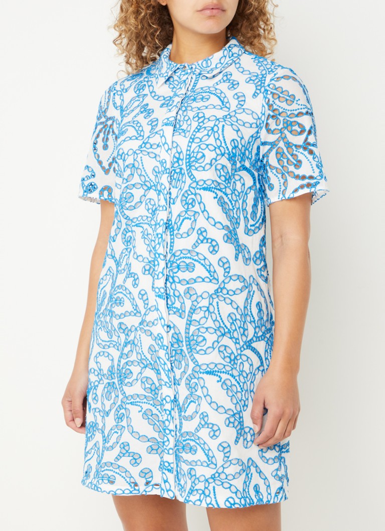 Rochie cămașă cu mânecă scurtă, brodată, Phase Eight Nicky