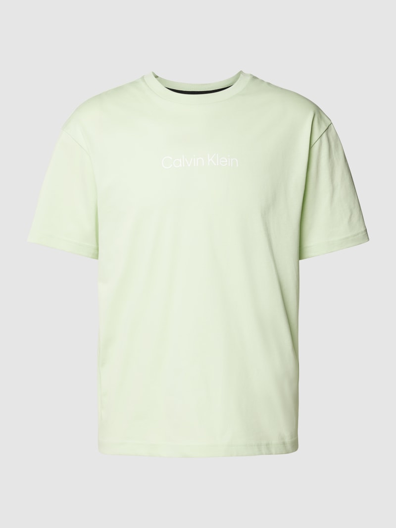 T-Shirt mit Label-Print Modell 'HERO' in neon grün
