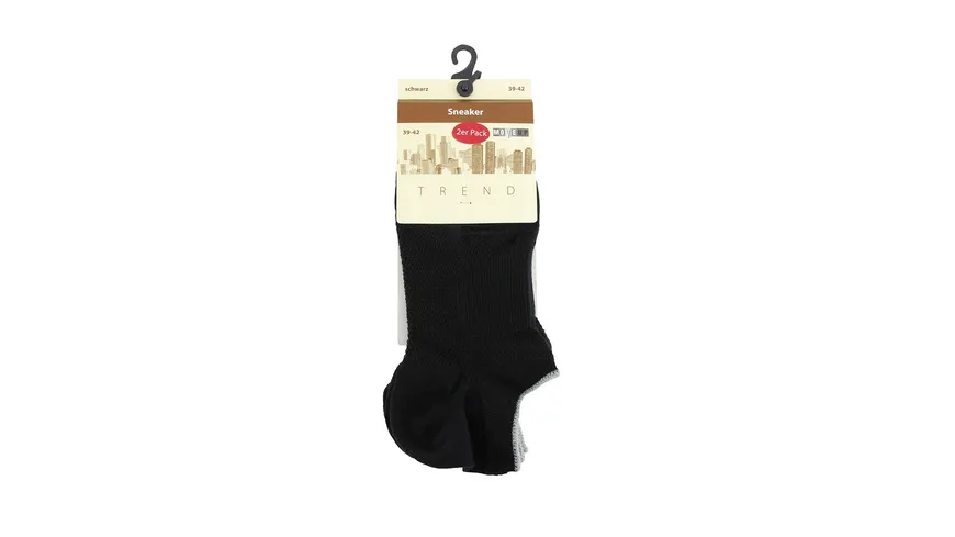 MOVE UP Unisex Sneaker Socken mit Fußbandage 2er Pack schwarz