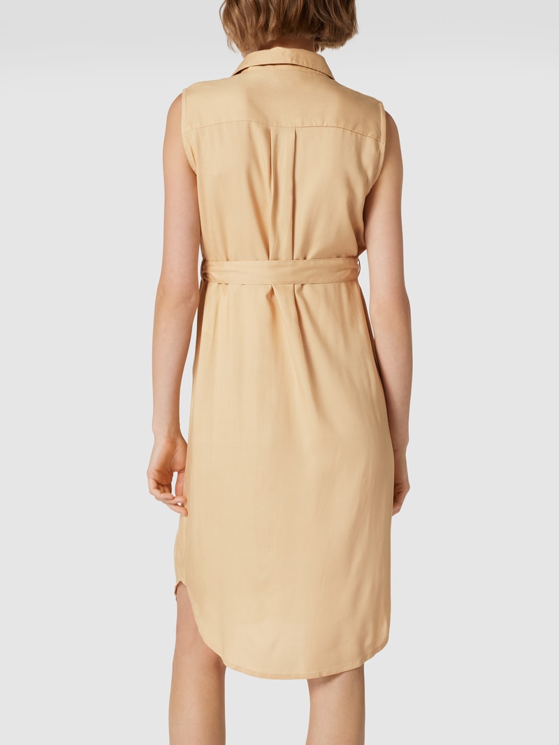 Knielanges Umstands-Hemdblusenkleid Modell 'LIA' in sand