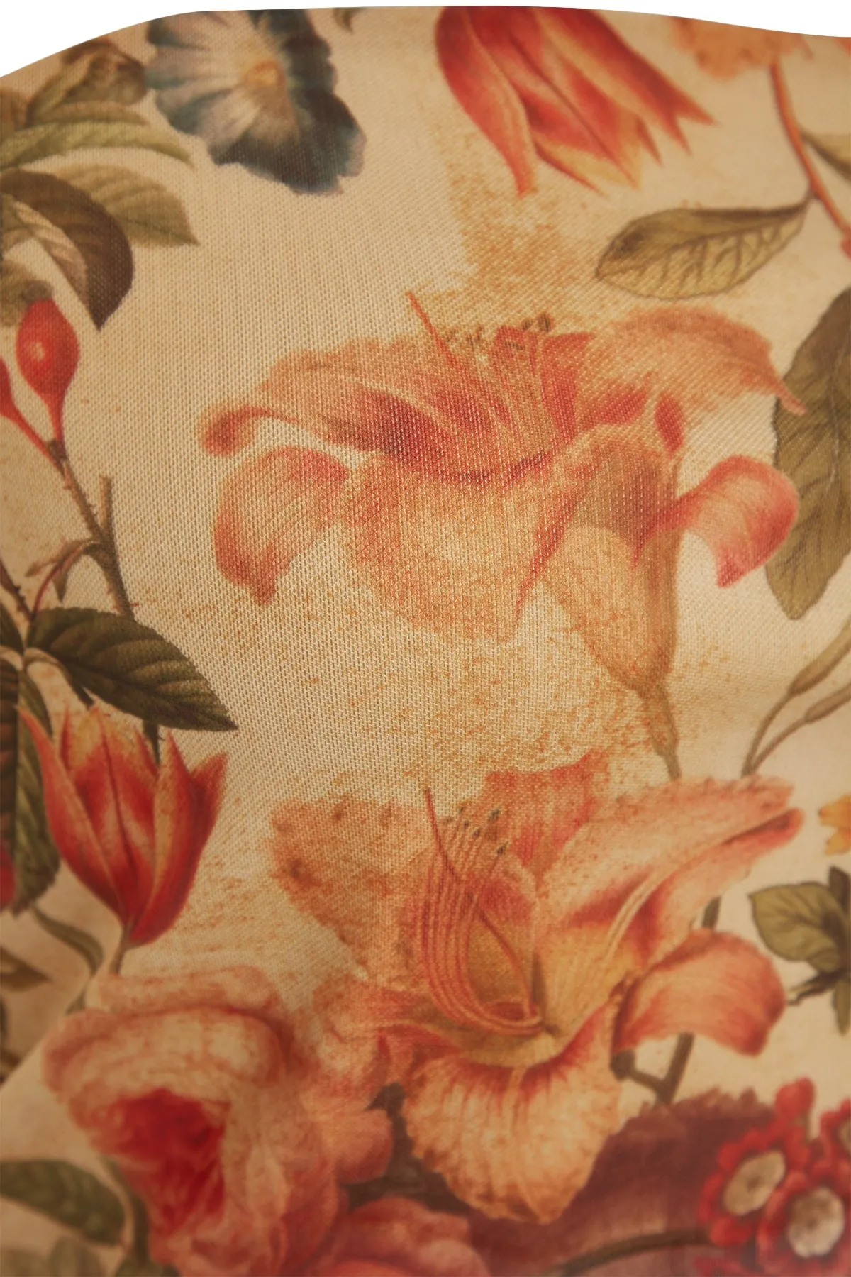 Trendyol Collection  Mehrfarbige, floral gemusterte, taillierte, bauchfreie, gefütterte Strickbluse aus dehnbarem Tüll TWOSS23BZ00710