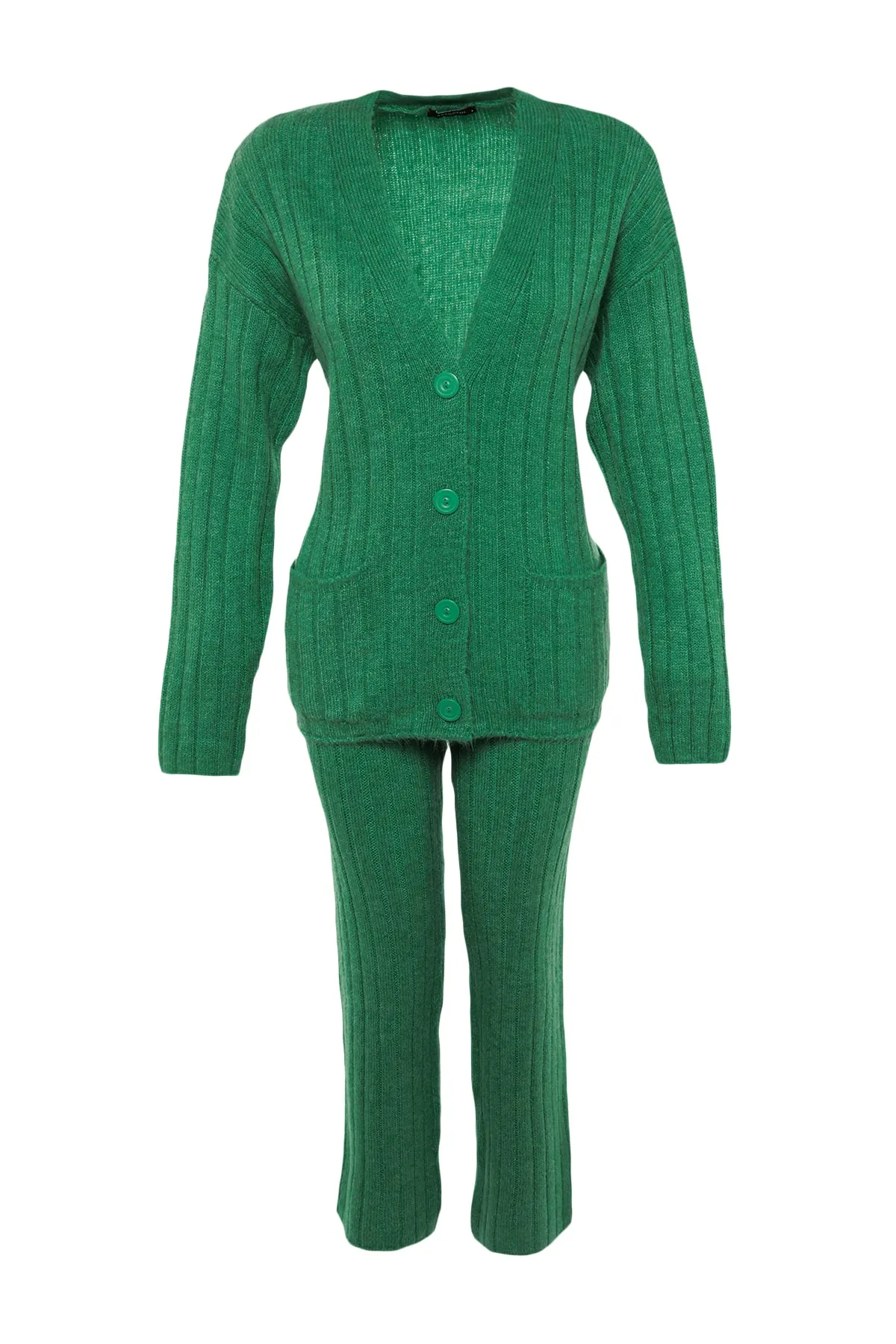 Trendyol Collection  Mintfarbenes, weit geschnittenes Set aus Oberteil und Unterteil aus weicher Strickware TWOAW22AU0128