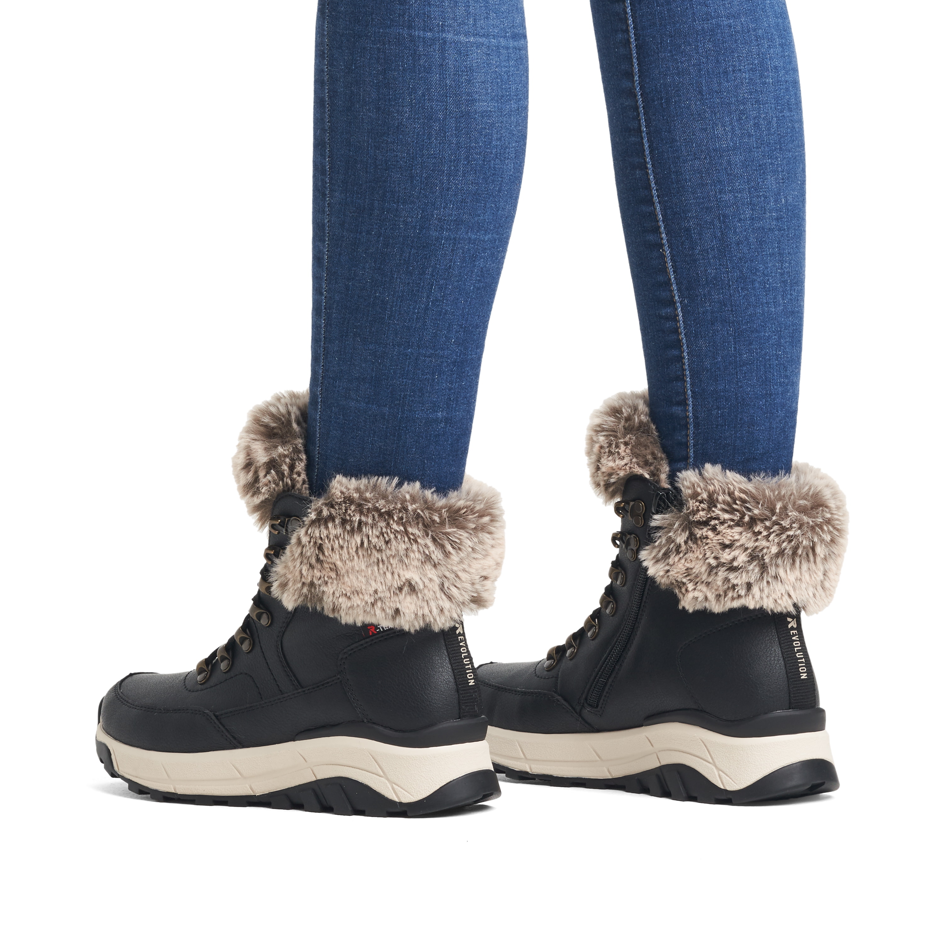 Rieker Damen Schnürstiefel urban black