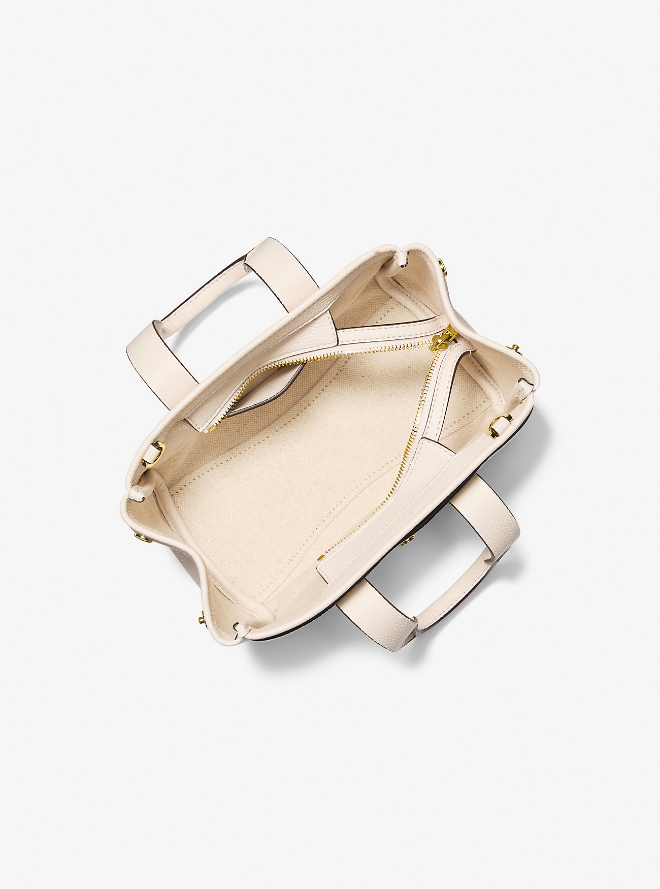 Romee Ekstra Liten Skinnveske i Pebbled Leather – LT CREAM