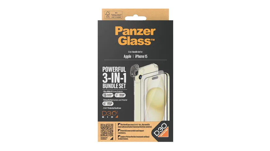 PanzerGlass iPhone 15 3-in-1 Pack