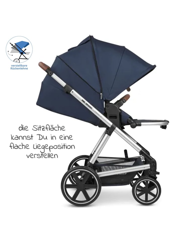 ABC-Design 3in1 Kombi-Kinderwagen-Set Timbo 4 mit Babywanne, in blau,silber günstig kaufen onesize
