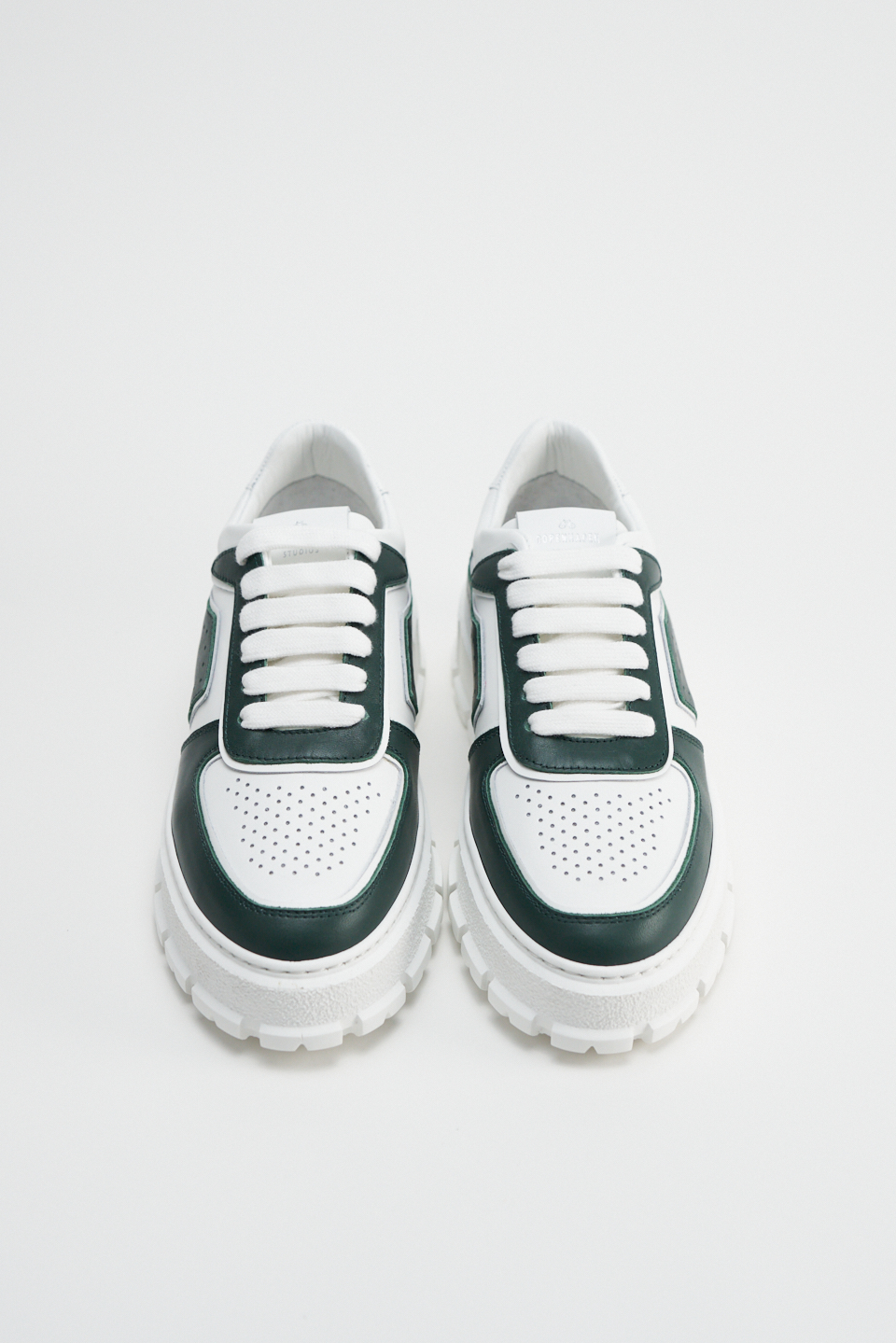 CPH332 leather mix green/white