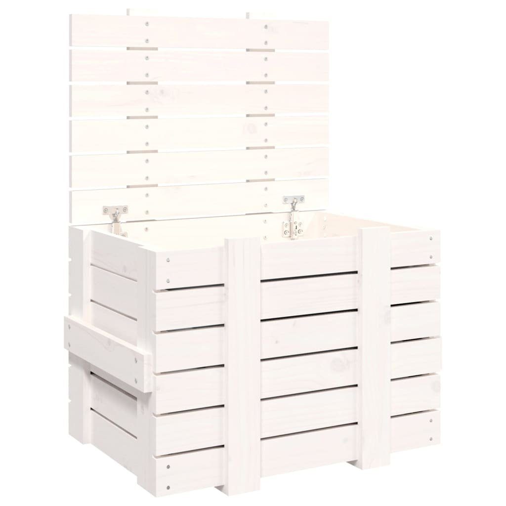 vidaXL Aufbewahrungsbox Truhe Weiß 58x40,5x42 cm Massivholz Kiefer (1 St)