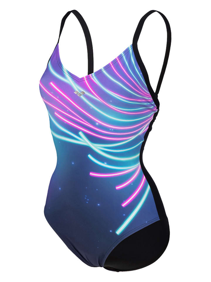 Arena Shape-Badeanzug in Schwarz/ Lila günstig kaufen