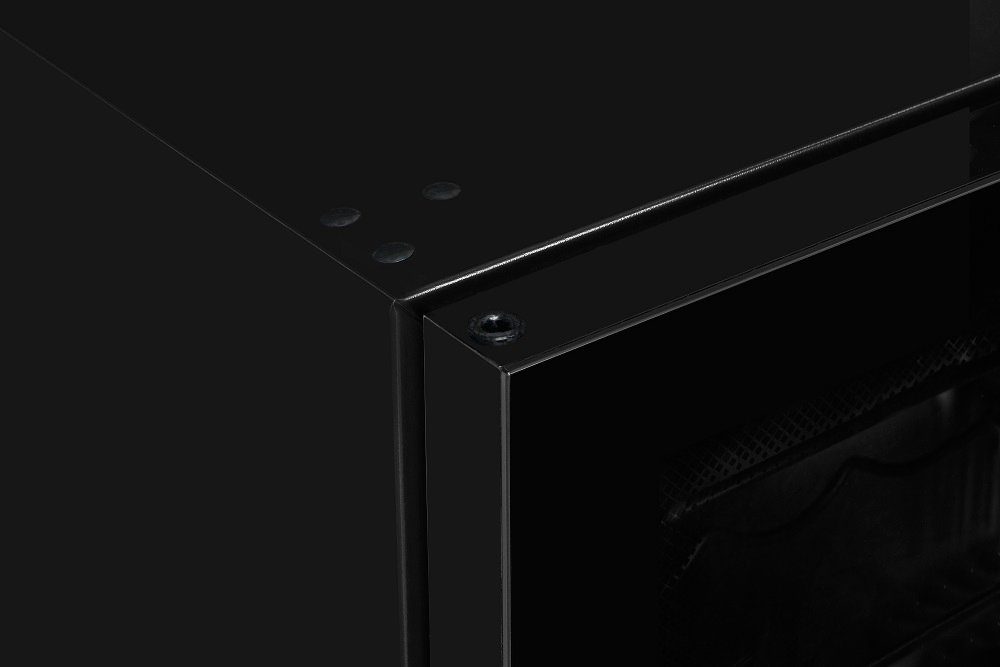 exquisit Weinkühlschrank WS1-12-GT-030G,für 14 Flaschen Isolierglastür schwarz EEK: G