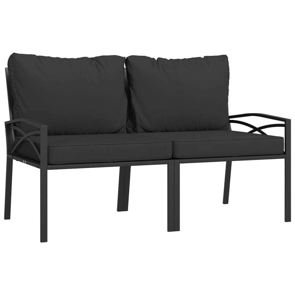 vidaXL Loungesofa Gartenstühle mit Grauen Kissen 2 Stk. 62x75x79 cm Stahl, 2 Teile