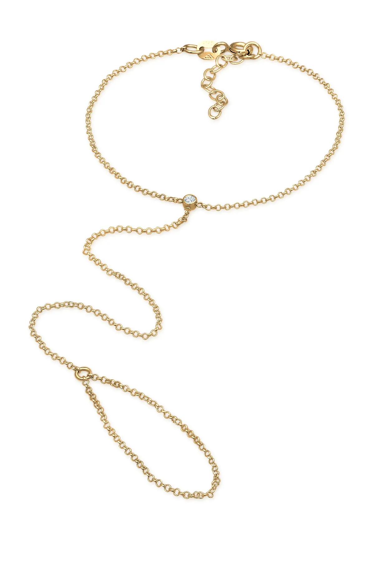 ELLI  Armband Handchain Basic Kristalle 925 Silber