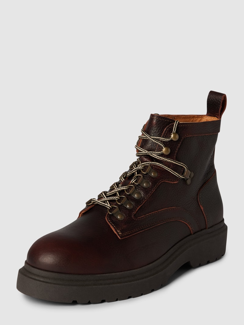 Boots aus Leder Modell 'SLHANDY LEATHER HIKING' in mittelbraun