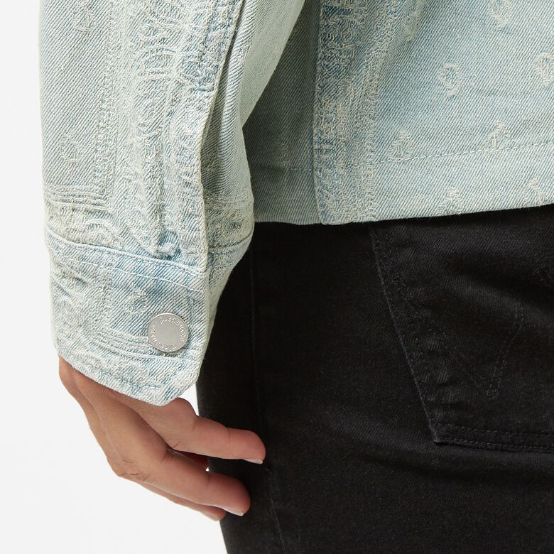 Pleasures Merit Denim Work Jacket light blue