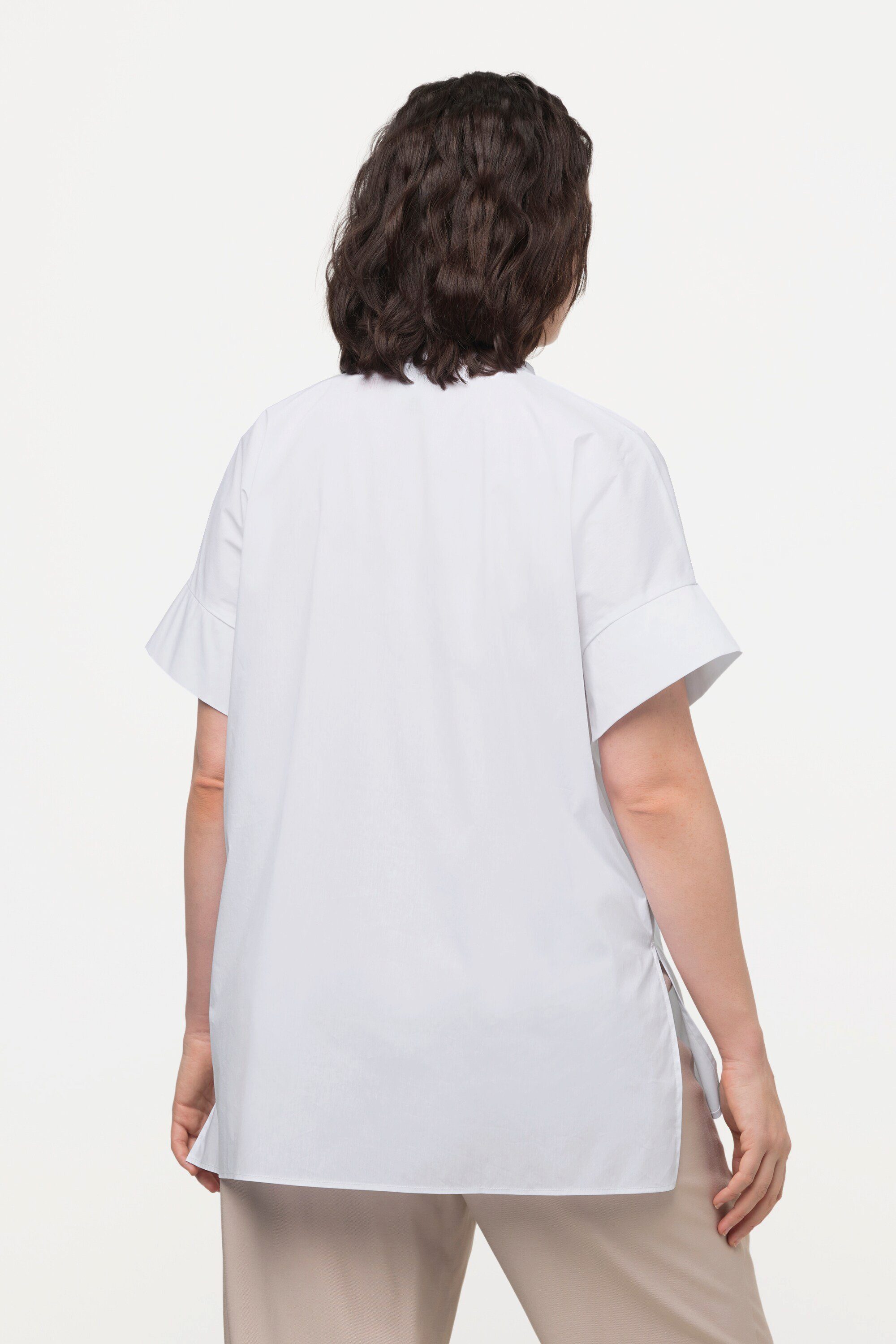 Ulla Popken Tunika Tunika Stehkragen Oversized Tunika-Ausschnitt