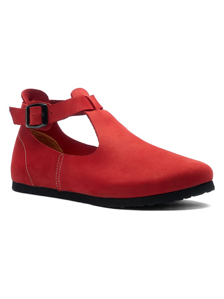 Comfortfusse Leder-Ballerinas in Rot günstig kaufen
