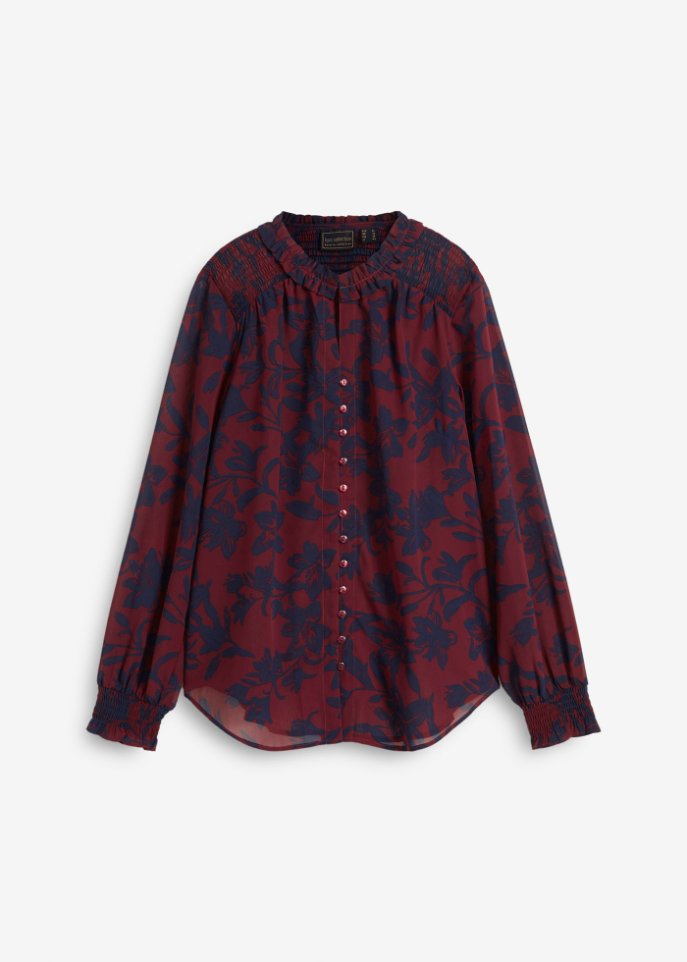 Chiffon Bluse mit Smok-Details