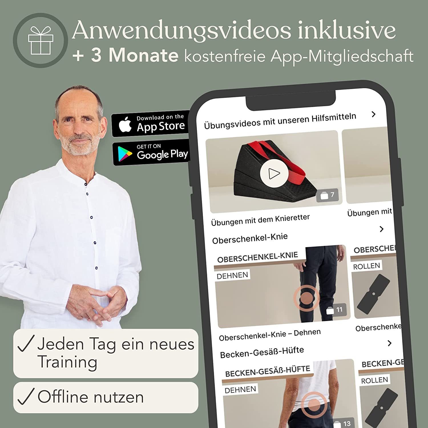 Liebscher & Bracht Multitrainer Liebscher & Bracht Original Knieretter mit Trittschlaufe, (1-St), mit Trittschlaufe für den sicheren Stand beim Üben + Höhenregulierung