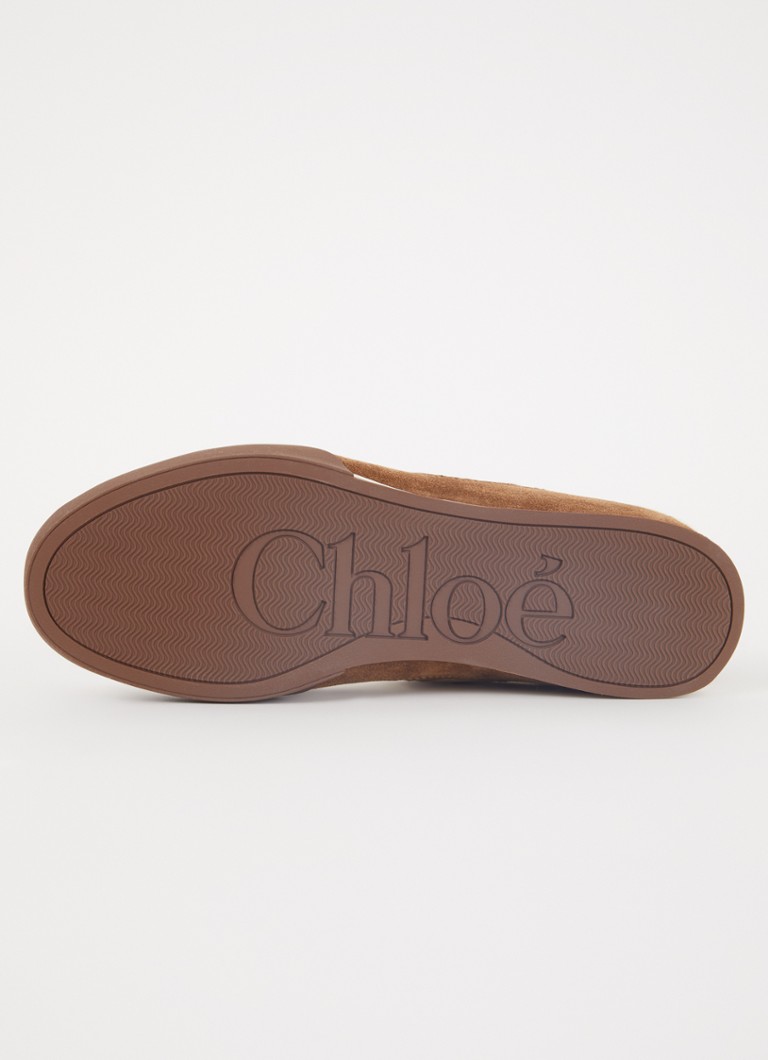 Chloé  Kicknat sneaker van kalfsleer met mesh en suède details