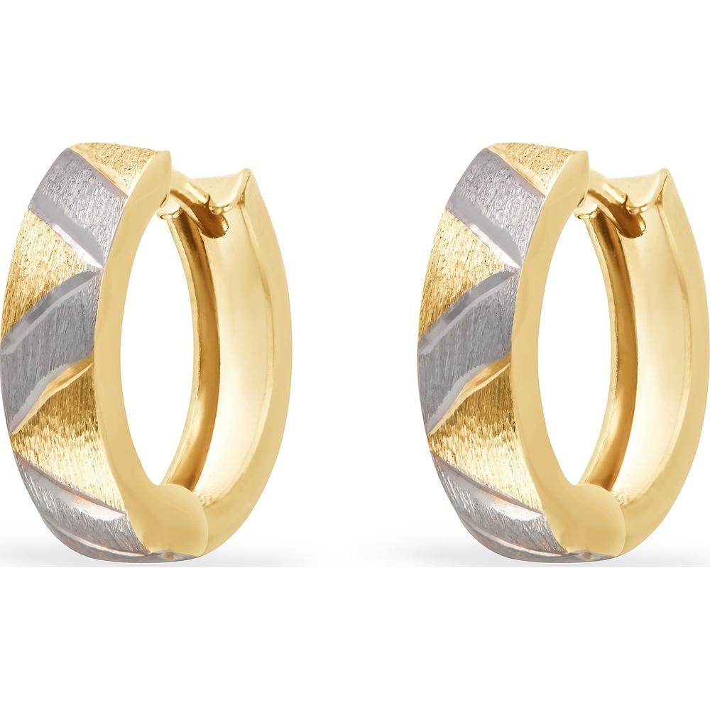 FAVS Créoles 585 Or jaune, 585 Or blanc Boucles d'oreilles