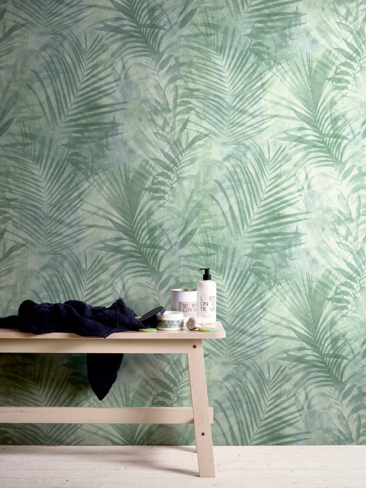 A.S. Création Vliestapete Neue Bude 2.0 Tropical Concret mit Palmenblättern, floral, Dschungeltapete Tapete Palmen