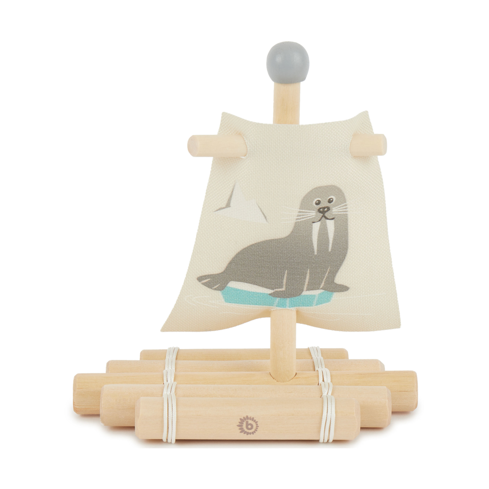 Holzfloß beige/grau