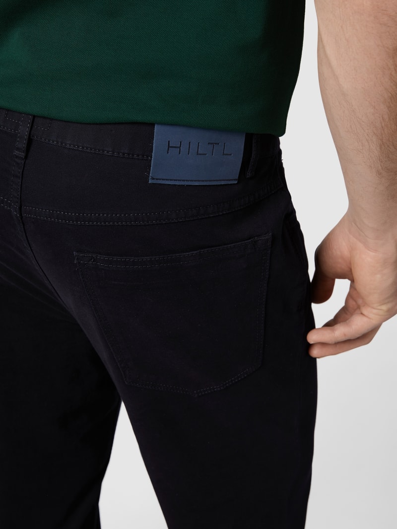 Regular Fit Stoffhose mit Stretch-Anteil Modell 'Perfetto' in marineblau