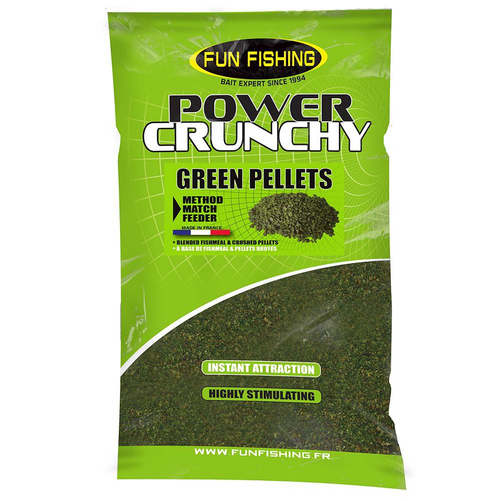 Pellet d'amorçage FUN FISHING Power Crunchy green pellet 2kg