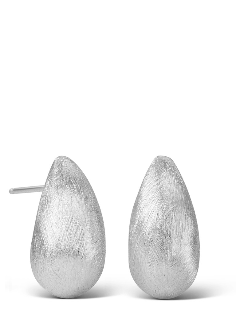 Casa Jewelry Drop Satin silver stud earrings