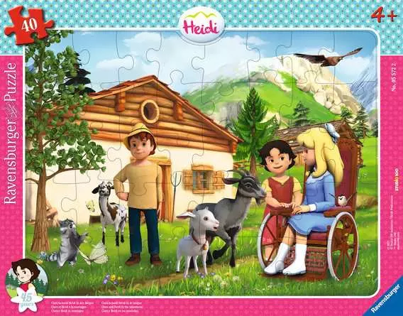 Kinderpuzzle ab 4 Jahren - Clara besucht Heidi in den Bergen - 40 Teile