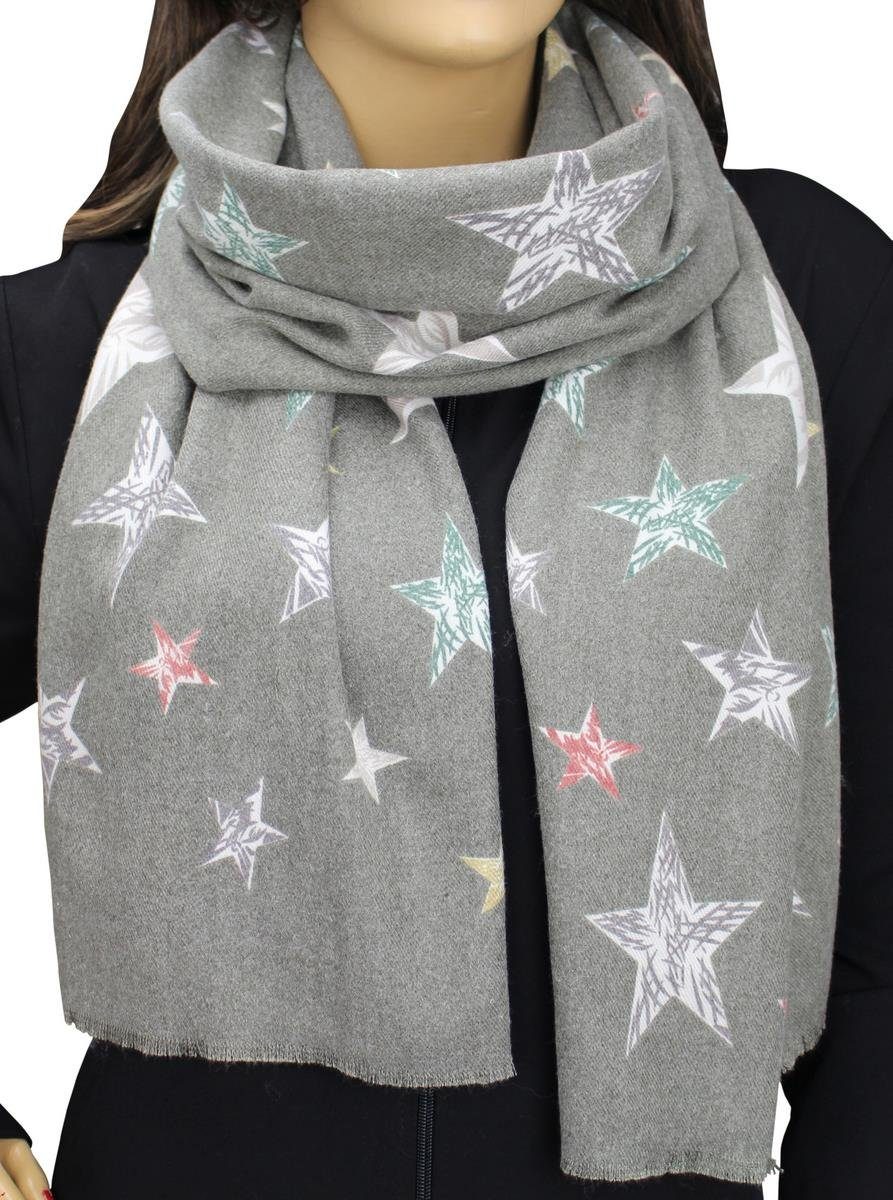 LOREZA Schal Damen Stern Deckenschal Winterschal