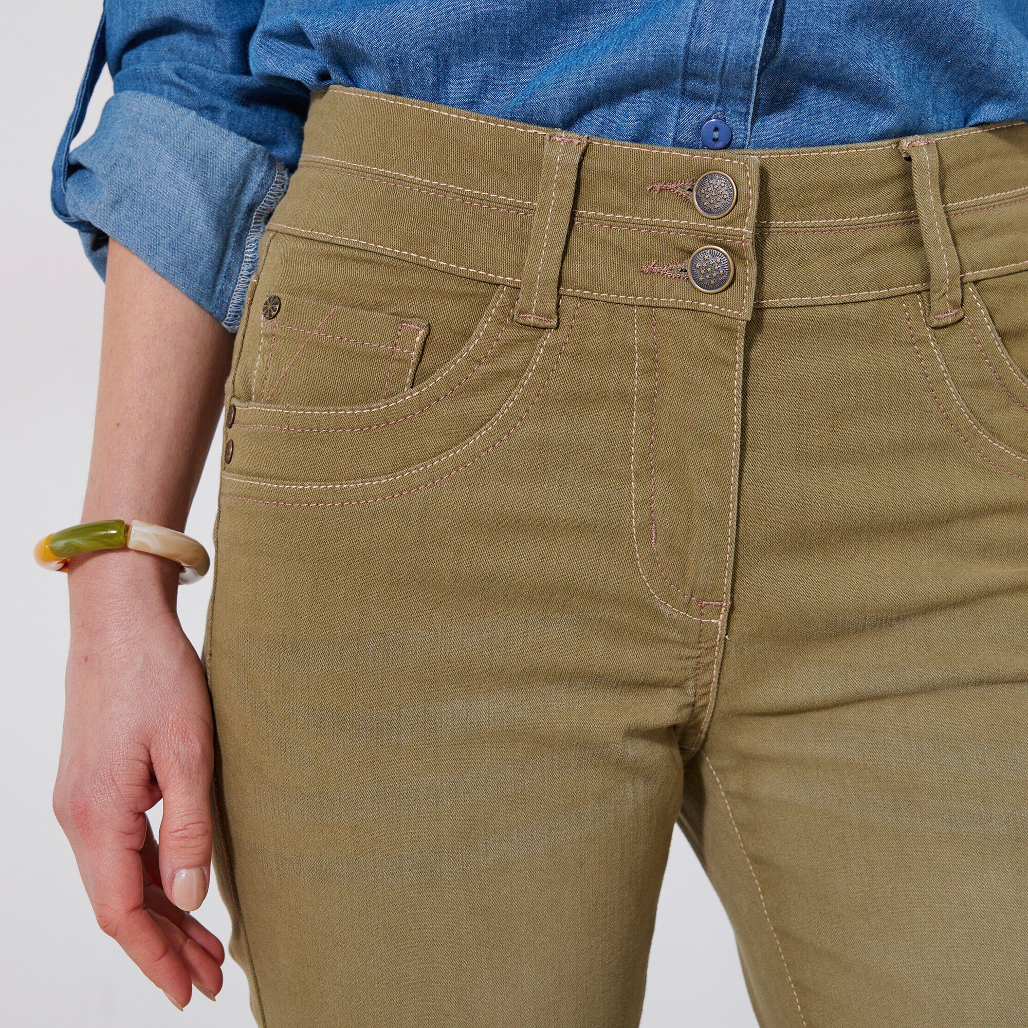 Jean 7/8ème fuselé couleur stretch