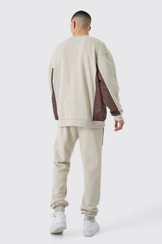 Man Oversized Gusset Cargo Sweat Tracksuit