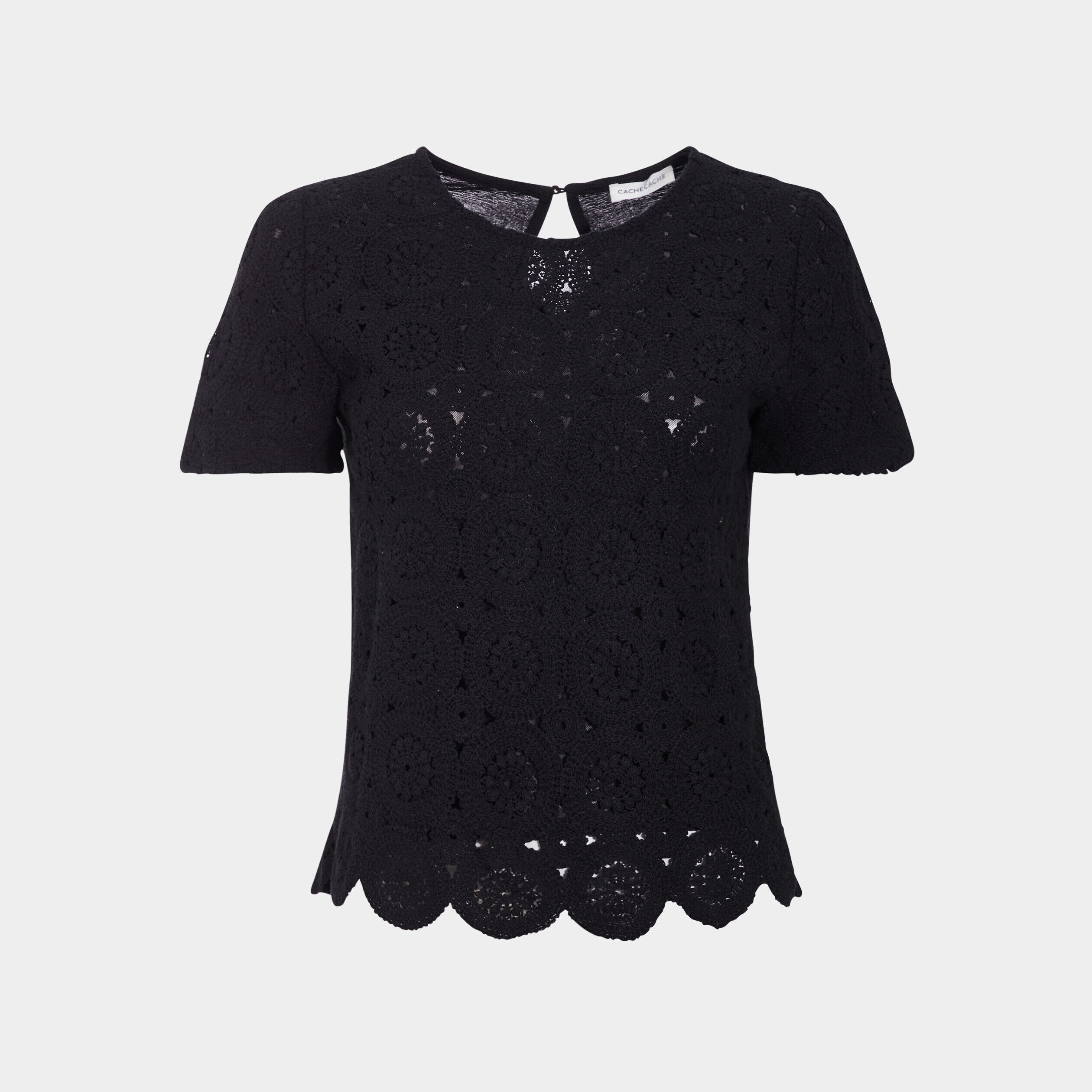 T-shirt manches courtes noir femme | Cache Cache