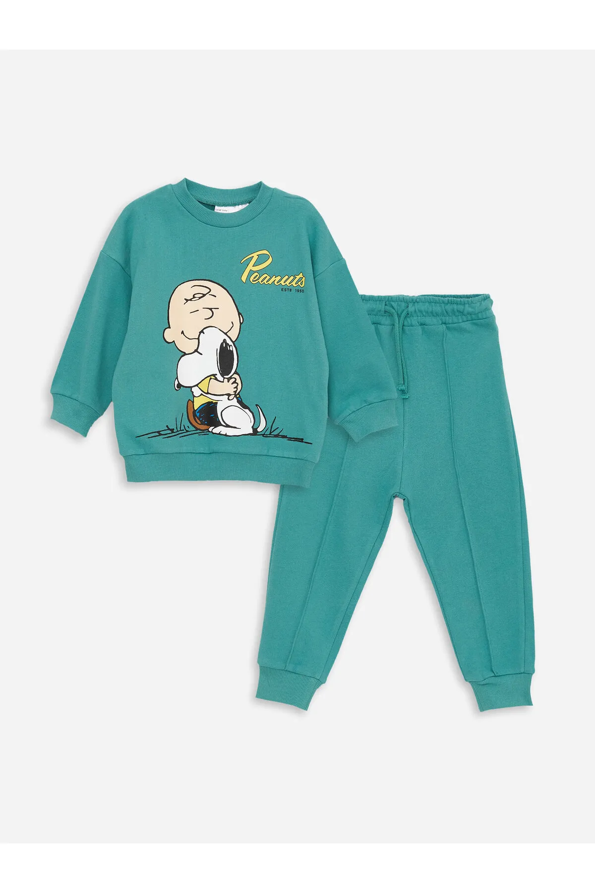 LC Waikiki  2er-Set aus Sweatshirt mit Rundhalsausschnitt, langen Ärmeln und Snoopy-Aufdruck und Jogginghose