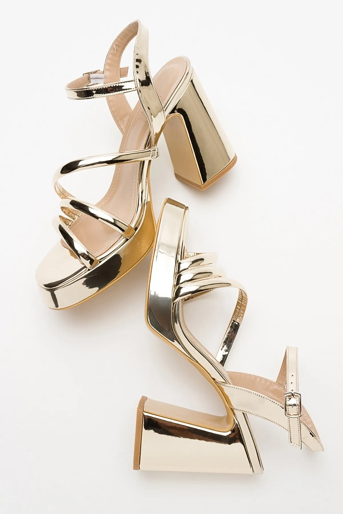 LuviShoes  HEAS Gold Damen-Schuhe mit Absatz